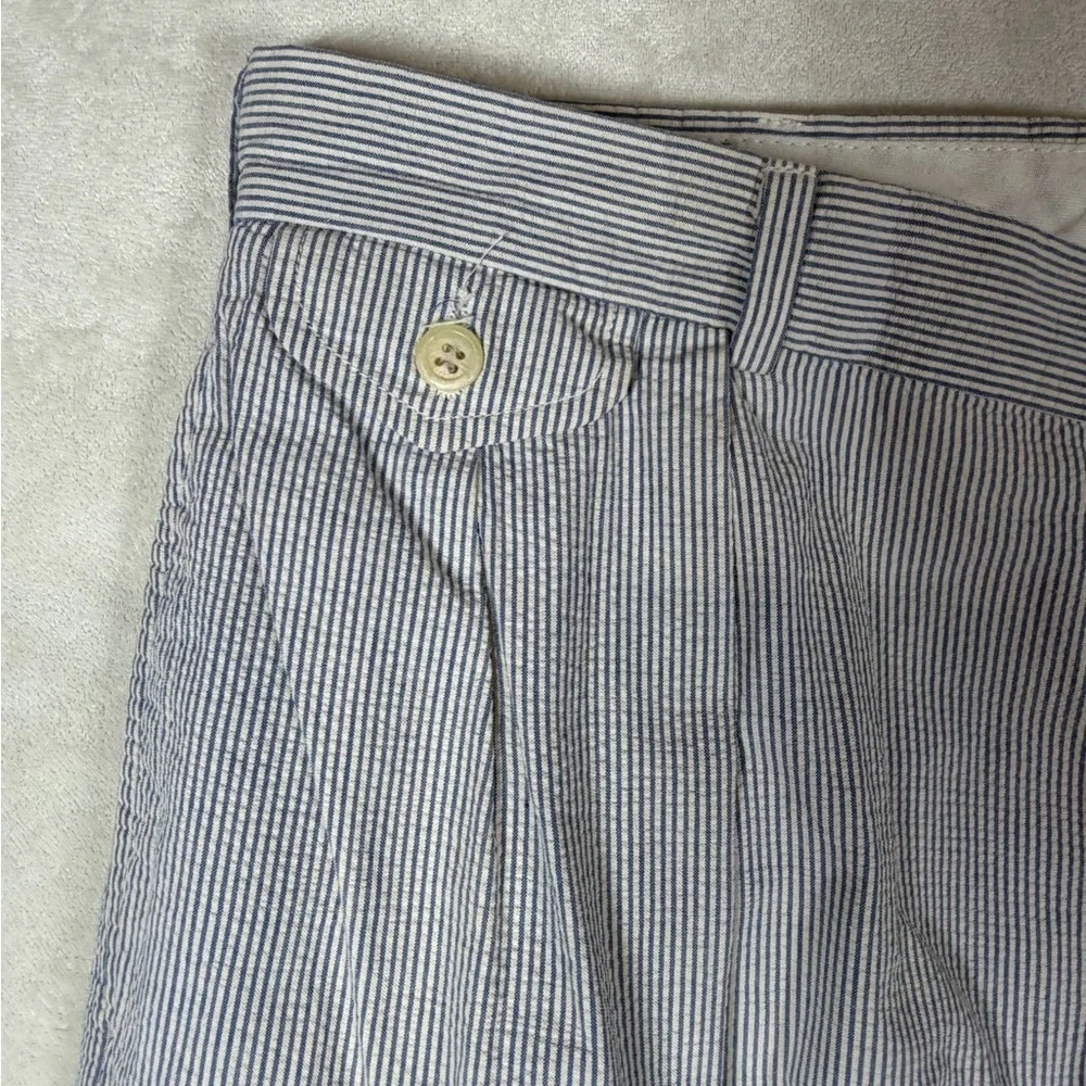 Polo Ralph Lauren 34W 29L Made in USA Cotton Seersucker Men's Gray Dress Pants